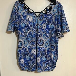 G Collection Short Sleeve Floral Blouse 3X